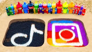 How to make Rainbow Tiktok and Instagram Logo with Orbeez, Fanta, Coca Cola, Mentos & Popular Sodas