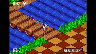 Sonic 3D Blast (Genesis) [Walkthrough Part 1 ~ Green Groove Zone]