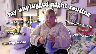 my wholesome & UNPLUGGED night routine *no phones, crocheting, heatless curls & more*