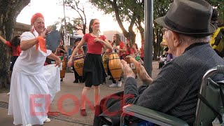 Cuerdas de tambores hicieron bailar candombe en una plaza de Paraná