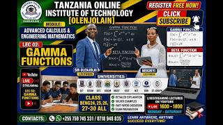 LEC 02 | GAMMA FUNCTIONS | ADVANCED CALCULUS | ADVANCED ENGINEERING MATHS | DIT | SIR OLENJOLAI&amp;NEK