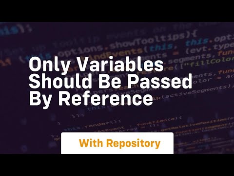 only variables should be passed by reference