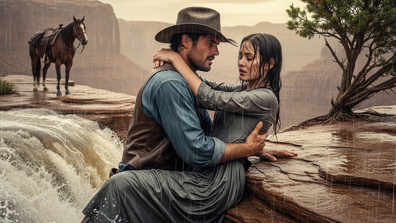 The Cowboy Found Her Trapped In A Canyon Flood, He Climbed Down The Rocks And Carried Her Up