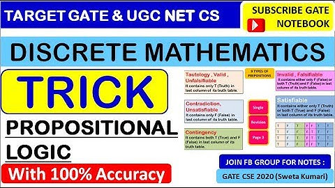 TRICKS To Solve Propositional Logic - GATE &  UGC NET (Unacademy Discount & SRPs Code : HELLOSONU01)