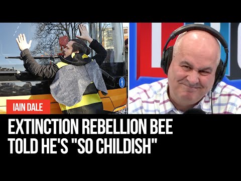 Iain Dale tells Extinction Rebellion bee protestor he is "so childish"