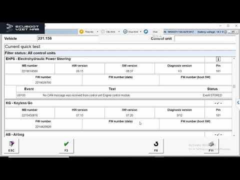 Troubleshooting DTC and Analyzing Actual Values on Mercedes-Benz S350 W221