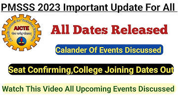 PMSSS 2023 All Dates Discussed In Details 🔥 Calendar Of Events Released
