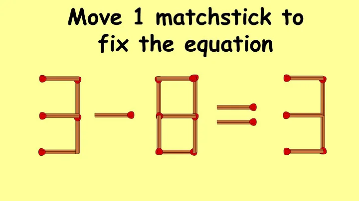 3-8=3 can you fix this equation | Match stick puzzle #126 | Puzzles with Answer