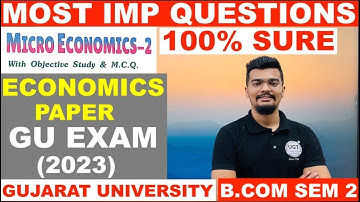 Economics Most Important Questions | Micro Economics | Bcom Sem 2 | Gujarat University | UGT