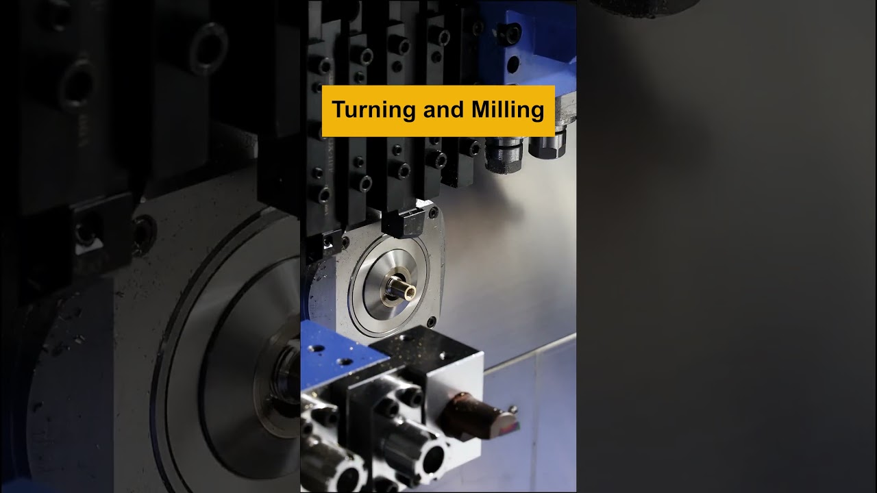 Swiss type lathe machine turning and milling
