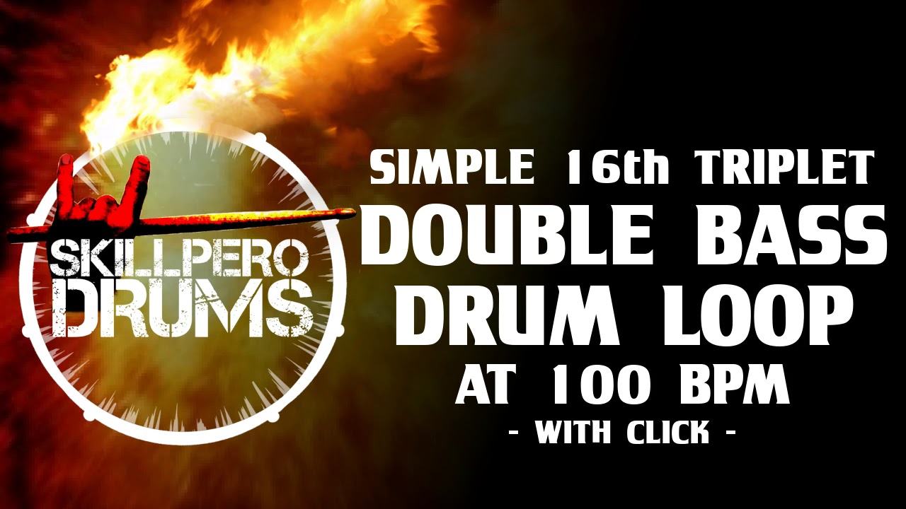 METAL DRUM GROOVE LOOP 16th triplets double bass at 100 BPM with