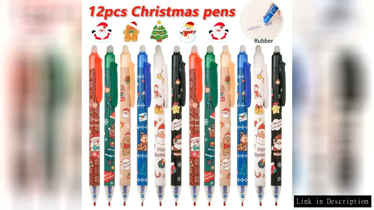 12pcs/set Christmas Erasable Gel Pen-Santa Claus/reindeer/Christmas Snowman/Christmas Tree/Christmas