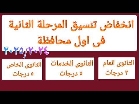 تنسيق المرحلة الثانية محافظة المنوفية مسترجمالطه