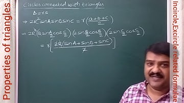 Properties of triangles | Circles connected to triangles( Incircle,Excircle)