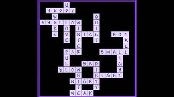 Bin Weevils Crossword Answers - Opposites