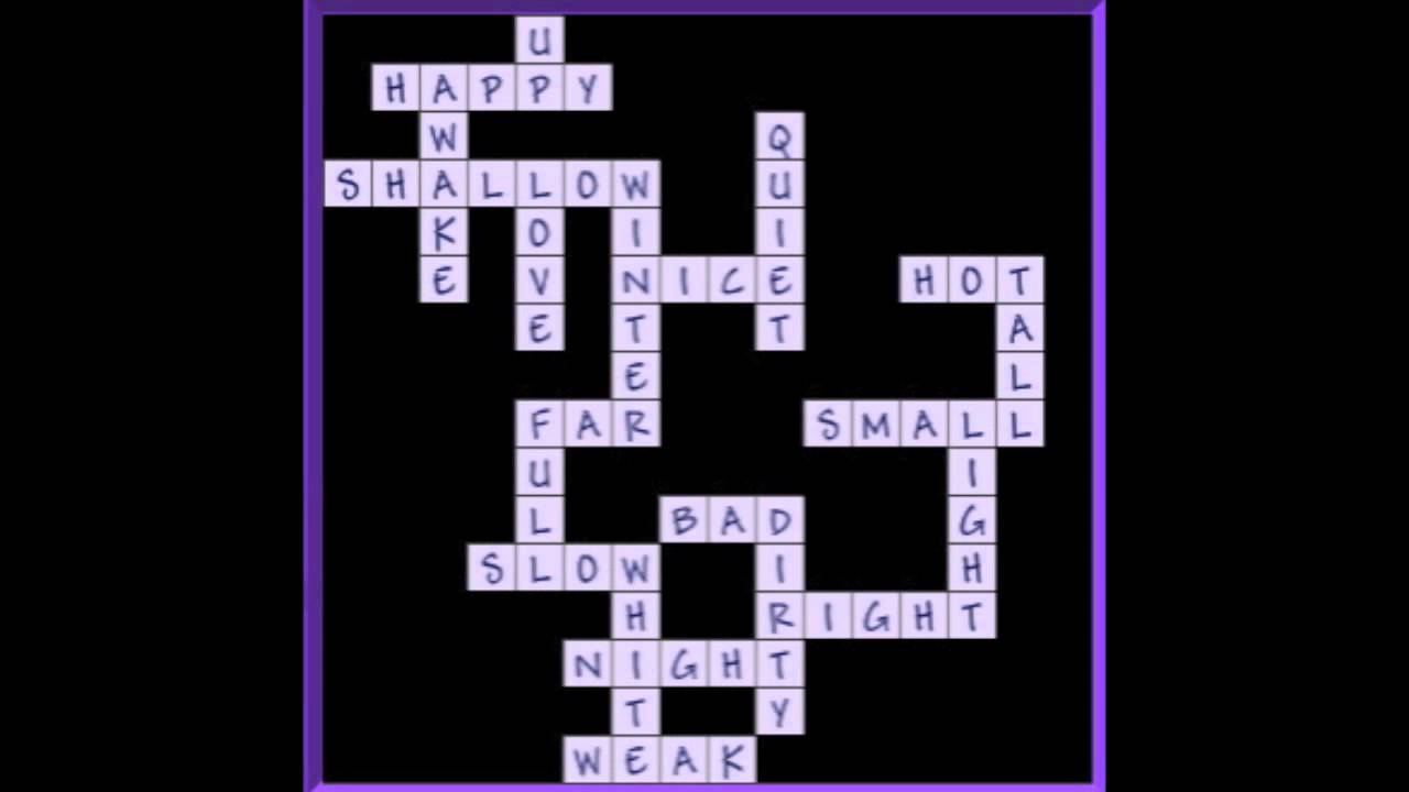 Bin Weevils Crossword Answers Opposites YouTube