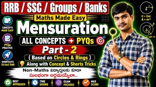 🔥 Mensuration Part-2 | Circles &amp; Rings | All Concepts+PYQs+Shortcuts | RRB SSC Groups Bank Exams