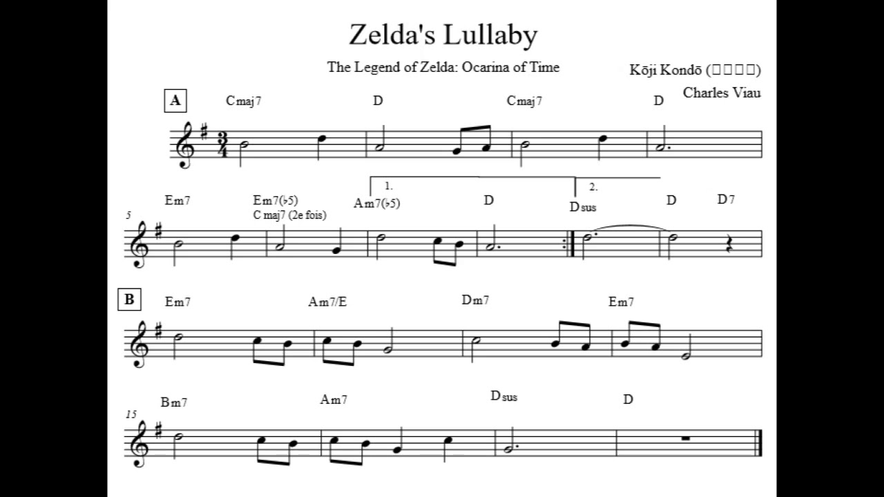 Zelda's Lullaby - Recorder Notes Tutorial - Zelda Ocarina of Time 