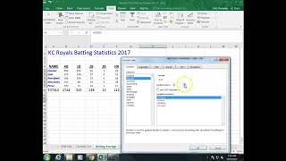 Baseball Stats Bat Average and Sort