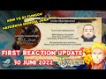 FIRST REACTION UPDATE 30 JUNI 2022 || AKHIRNYA AOM YG DI TUNGGU DATANG JUGA || NXB NINJA VOLTAGE