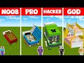 Minecraft NOOB vs PRO vs HACKER vs GOD: INSIDE BED HOUSE BUILD CHALLENGE / Animation