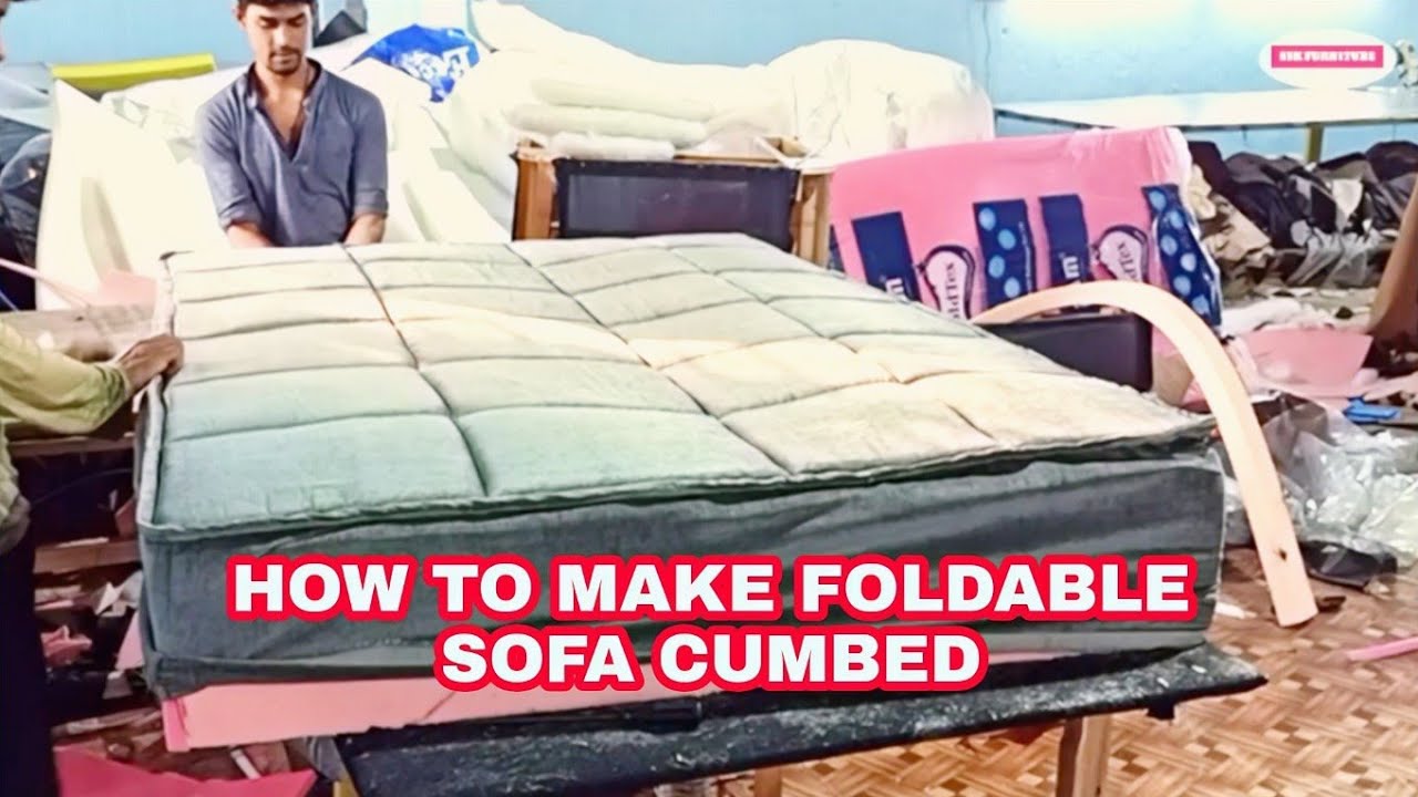 How to make sofa cumbed, foldable quilted mattress cumbed sofa making process
