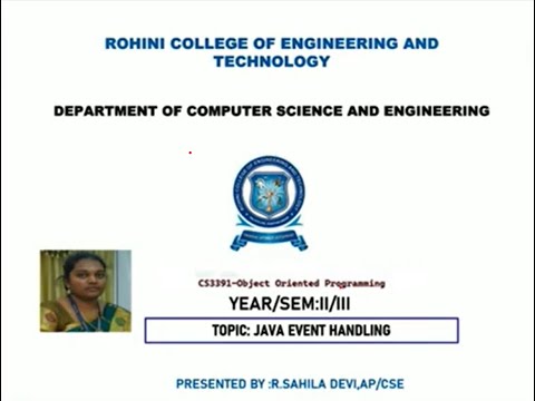 CS3391   Java Event Handling