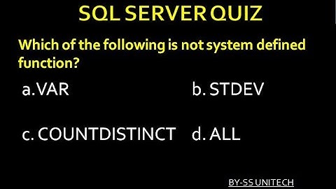 sql server | sql server interview question and answer | Sql Server Interview Quiz Part 3