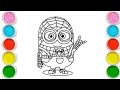 Cute Minion Drawing for kids, Painting & Coloring for kids, Toddlers | Let's Draw Together
