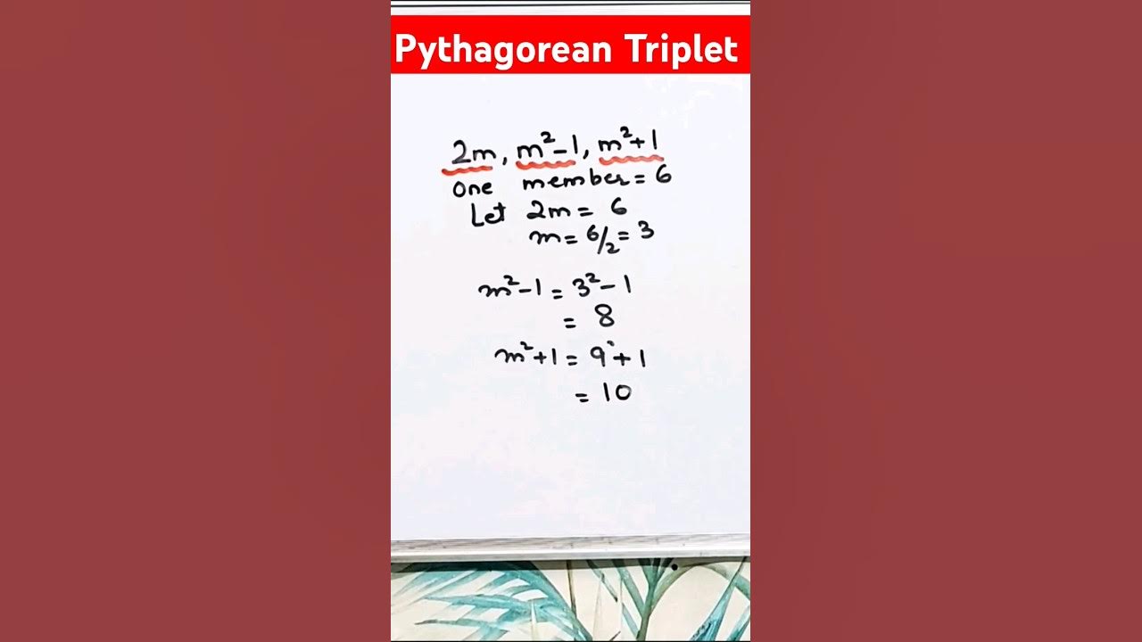 Write a Pythagorean Triplet whose one member is 6 #shorts #viral # ...