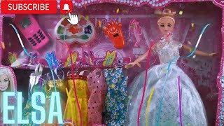 Bedroom for Disney Frozen Elsa with Closet Tour & Toys in Doll Room!