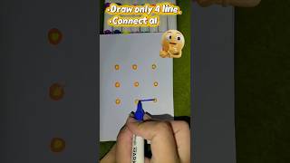 Connect All 9 Dots With Only 4 Lines! 🧠Impossible Puzzle Solution #shorts #mindgames #brainrot #fyp