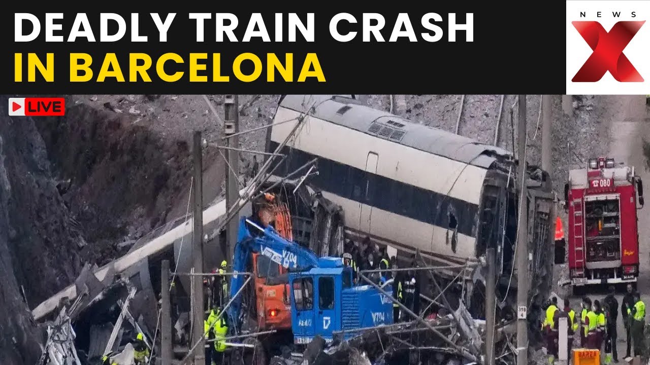 Barcelona Train Crash LIVE: Driver killed, police & medics at scene amid heavy rain | NewsX
