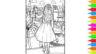 Coloring Barbie Movie - Barbie Margot Robbie At The Dream House BARBIE 2023 Coloring Pages