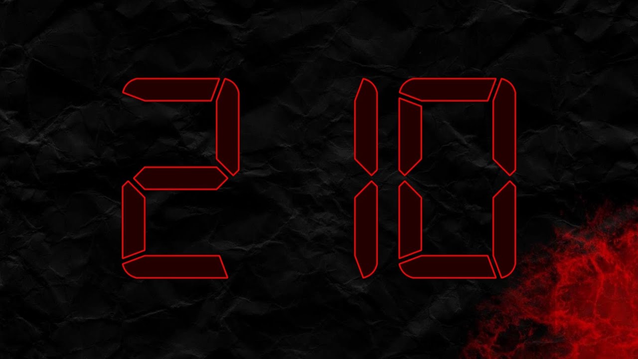 Countdown from 210 to 0 in RED - YouTube