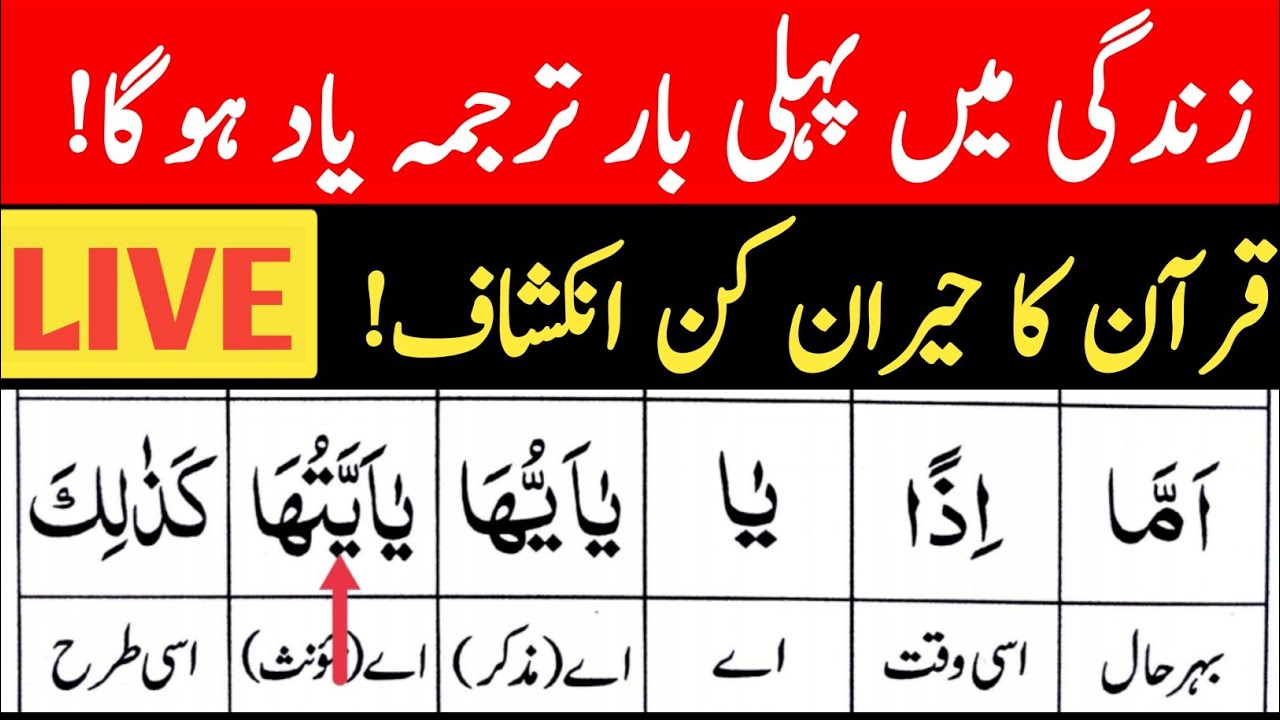 Qurani Arabic | Word-for-Word Quran) 01