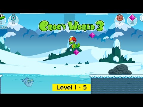 Gameplay of Croc's World 3: Levels 1 through 5 on PC