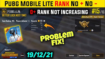 Pubg Lite Rank Not Increasing Problem solve! | Pubg Mobile Lite Rank Season 13 Kab Aayega