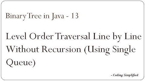Binary Tree in Java - 13: Level Order Traversal Line by Line Without Recursion (Using Single Queue)