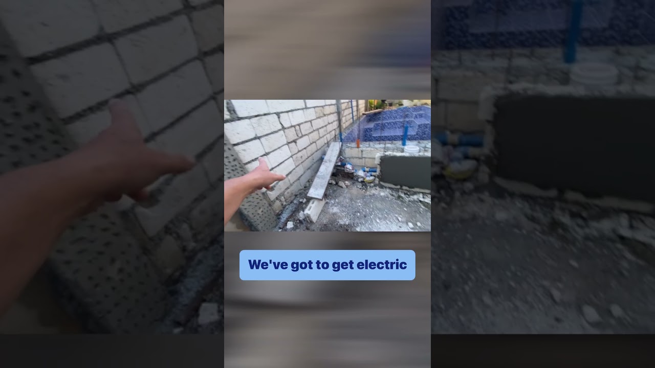 A-frame cabin house with swimming pool