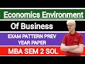 Economics Environment Of Business DU SOL MBA Exam Pattern Previous Year Paper 2nd Semester 