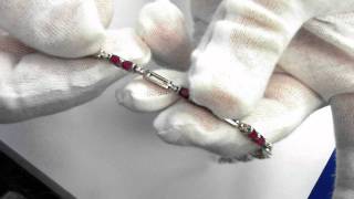 14k White Gold & Ruby Bracelet - 3 1/2 Carats