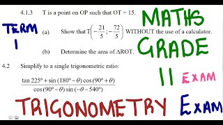 Mathematics Grade 11 Trigonometry Exam 3 @mathszoneafricanmotives  @MathsZoneTV