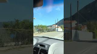 Driving along coast water of Kalamata, Greece