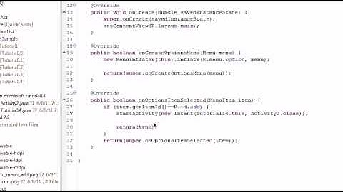Android Tutorial 14 - Add a Menu to Activity and Launch Activity From Menu