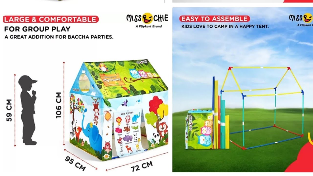 Miss and Chief Play tent house for kids in jungle theme
