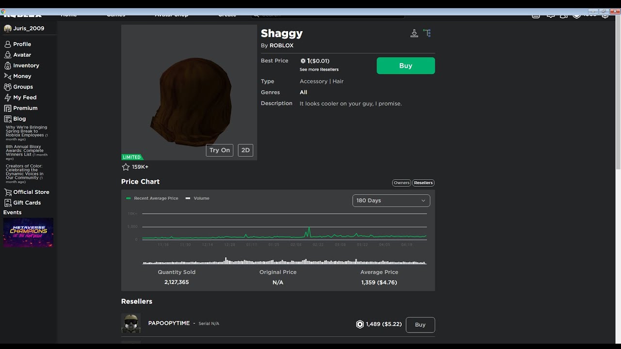 Roblox Shaggy Limited For Only 1 Robux YouTube