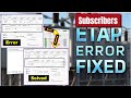 ETAP cable sizing error | ETAP cable sizing no size suggested | Common Errors in Etap