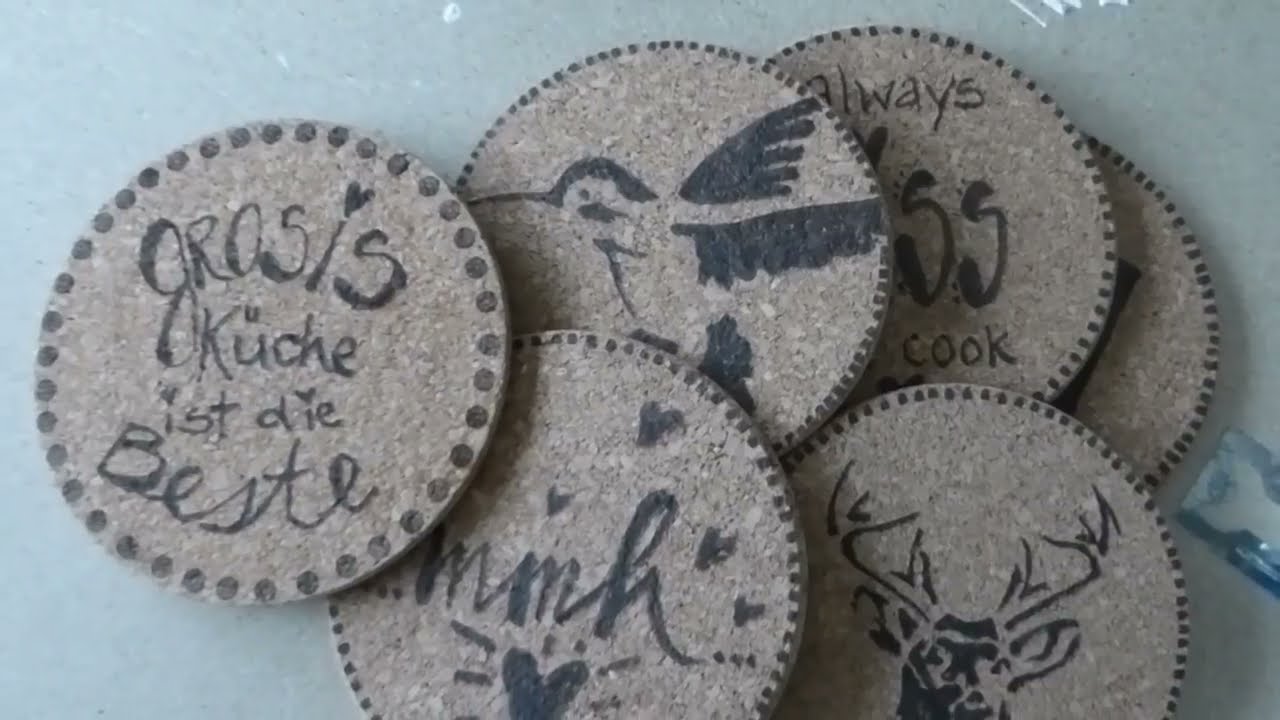 Untersetzer aus Kork gestalten – Holzbrand einfach gemacht