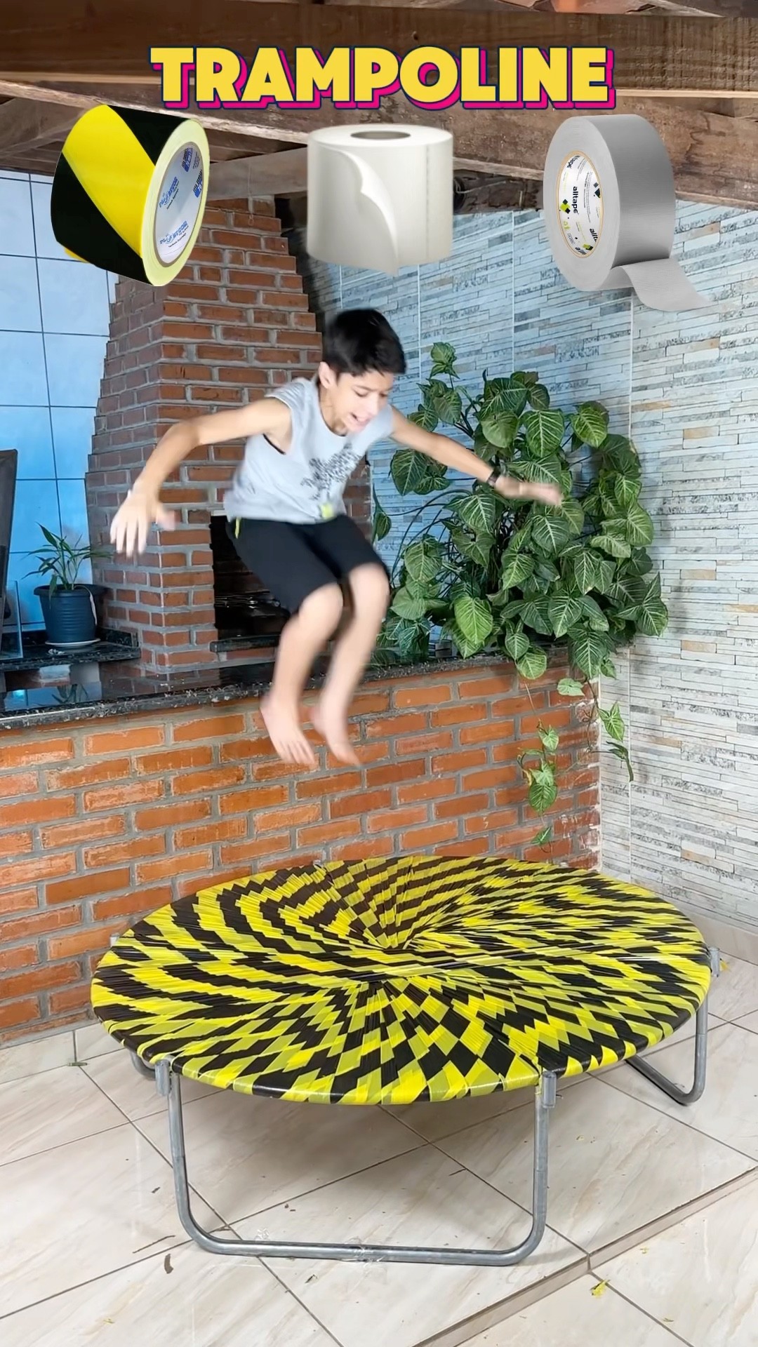 Qual trampolim vai aguentar o Davi?!? #shorts #challenge